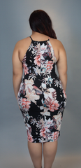Pink & Black Floral Dress