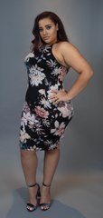 Pink & Black Floral Dress