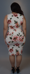 Pink & Cream Floral dress (Plus)