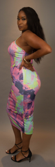Pink & Green Multi Dress (Plus/Std)