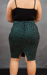 Green Midi Print Skirt (Plus)