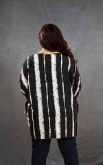 Black Brushes Striped Top (Plus)