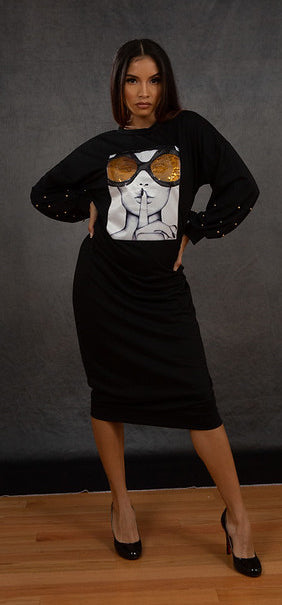SHHHHHH "Audrey" Dress (Black)