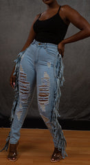 Fringes Ripped Jeans