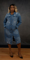 Chilled Out Denim Dress (Plus)