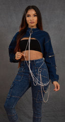 Tom Boy Top, Dark Denim