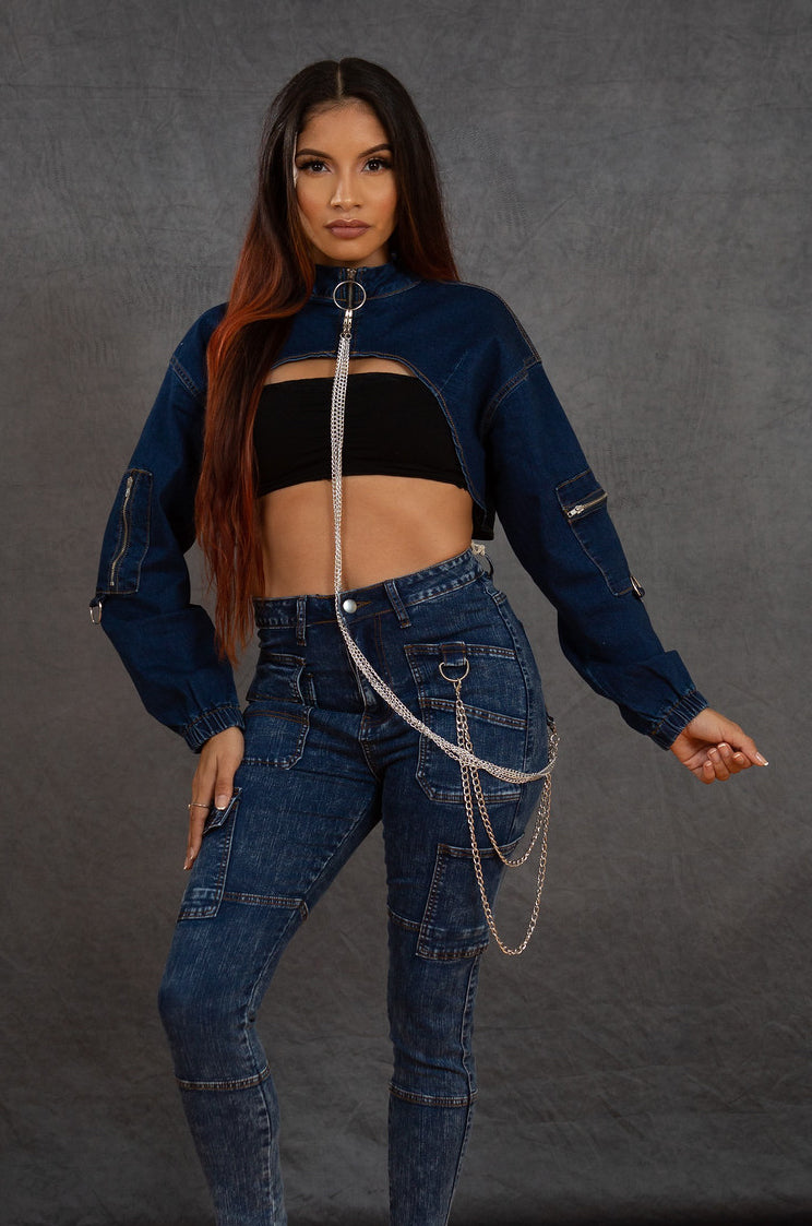 Tom Boy Top, Dark Denim