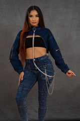 Tom Boy Top, Dark Denim