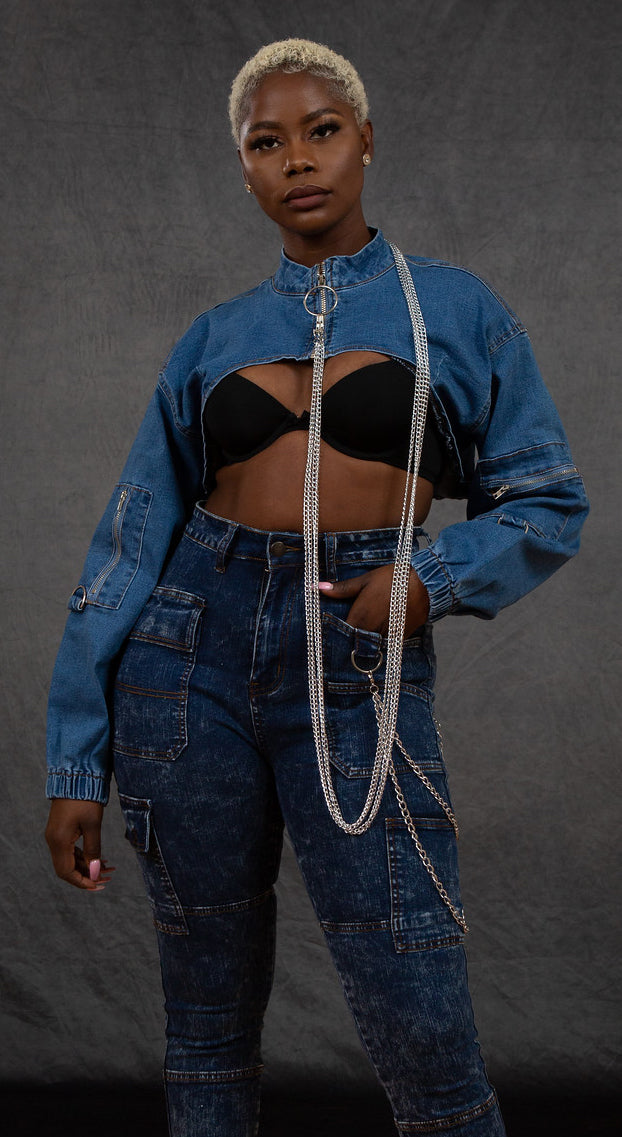 Tom Boy Top, Medium Denim