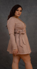 "Such A Doll" Cover Up Dress, Tan (Plus)